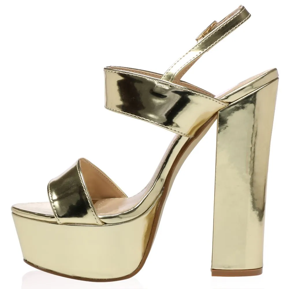 Thalia Platform Heels in Gold sold by Public Desire product image thumbnail 3
