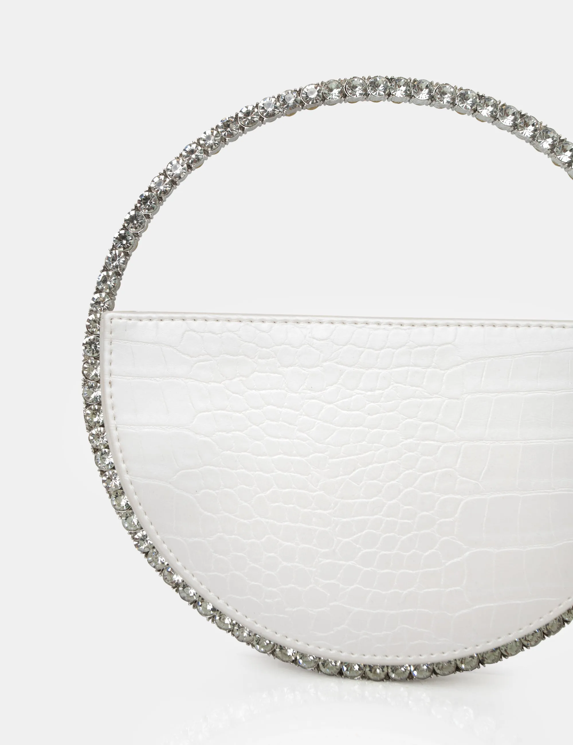 The Alessia White Croc Pu Circle Diamante Grab Bag sold by Public Desire product image thumbnail 3