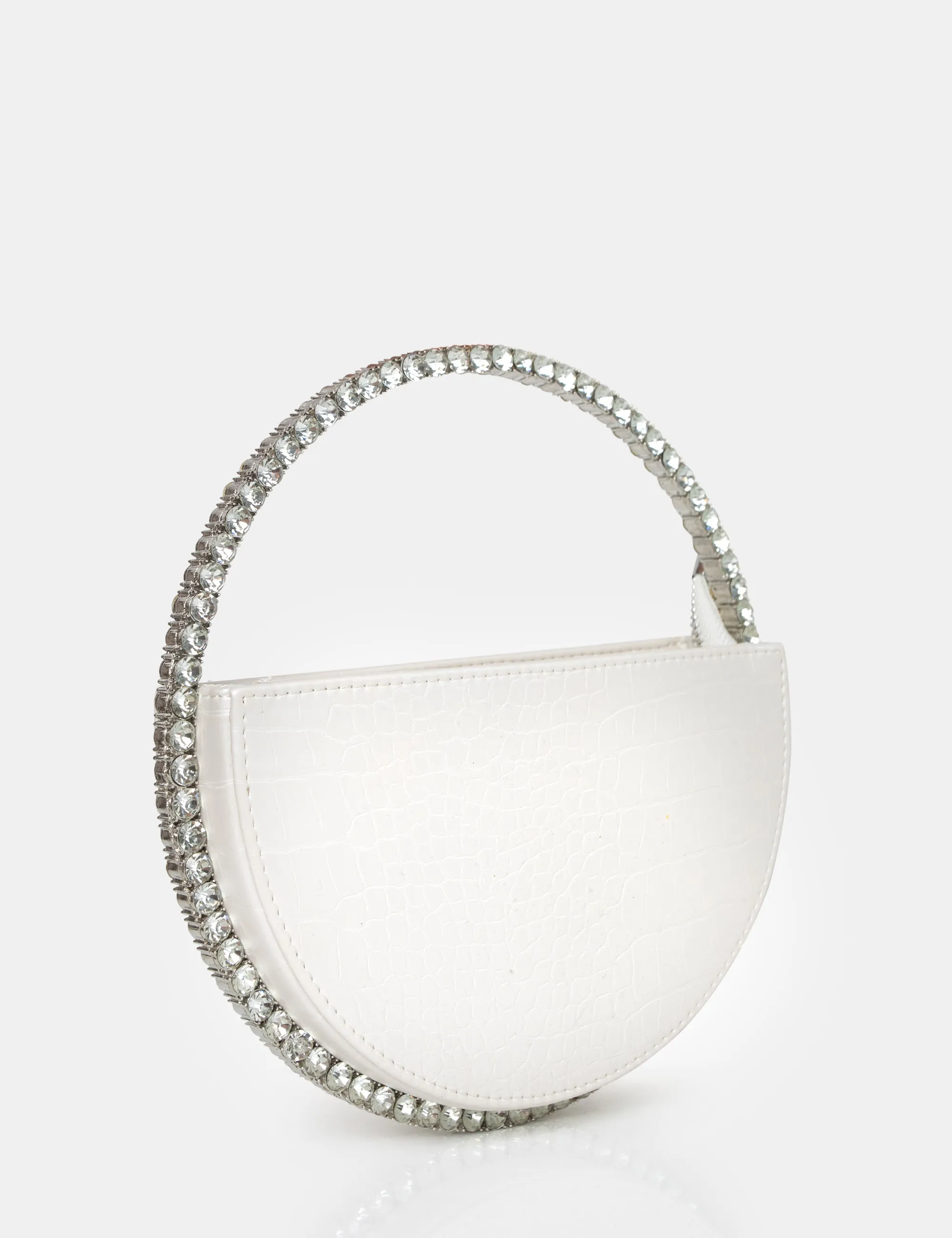 The Alessia White Croc Pu Circle Diamante Grab Bag sold by Public Desire product image thumbnail 2