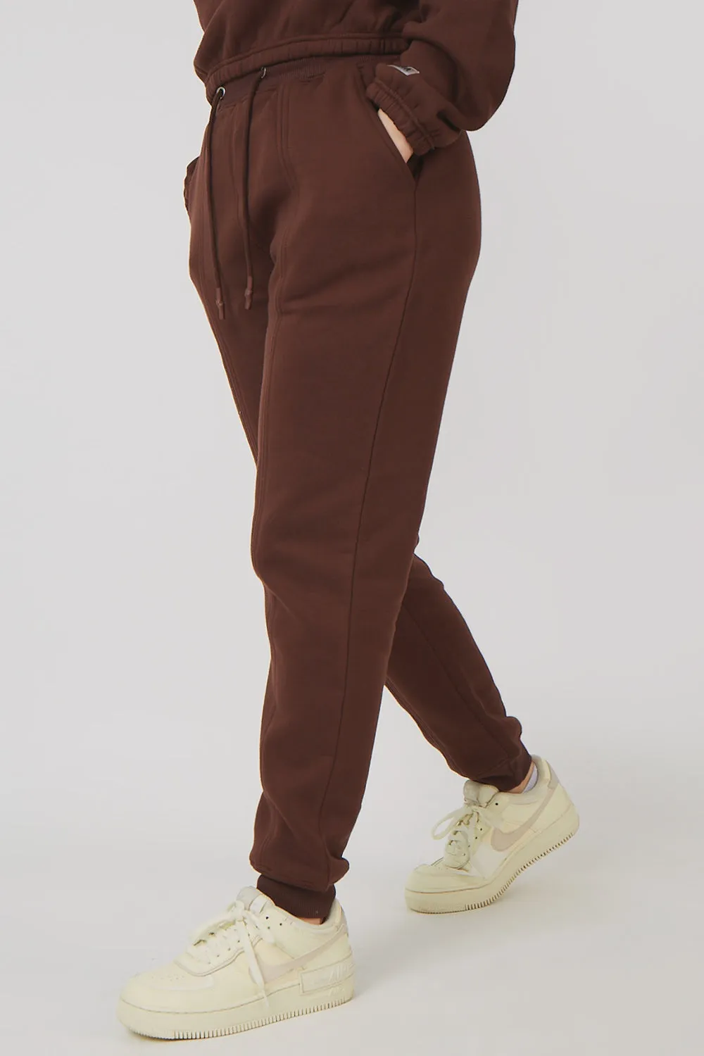 Oversized Fit Seam Front 90S Joggers Chocolate sold by Public Desire product image thumbnail 4