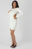 Ribbed Cut Out Waist Dress Ivory sold by Public Desire