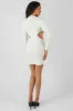 Ribbed Cut Out Waist Dress Ivory sold by Public Desire