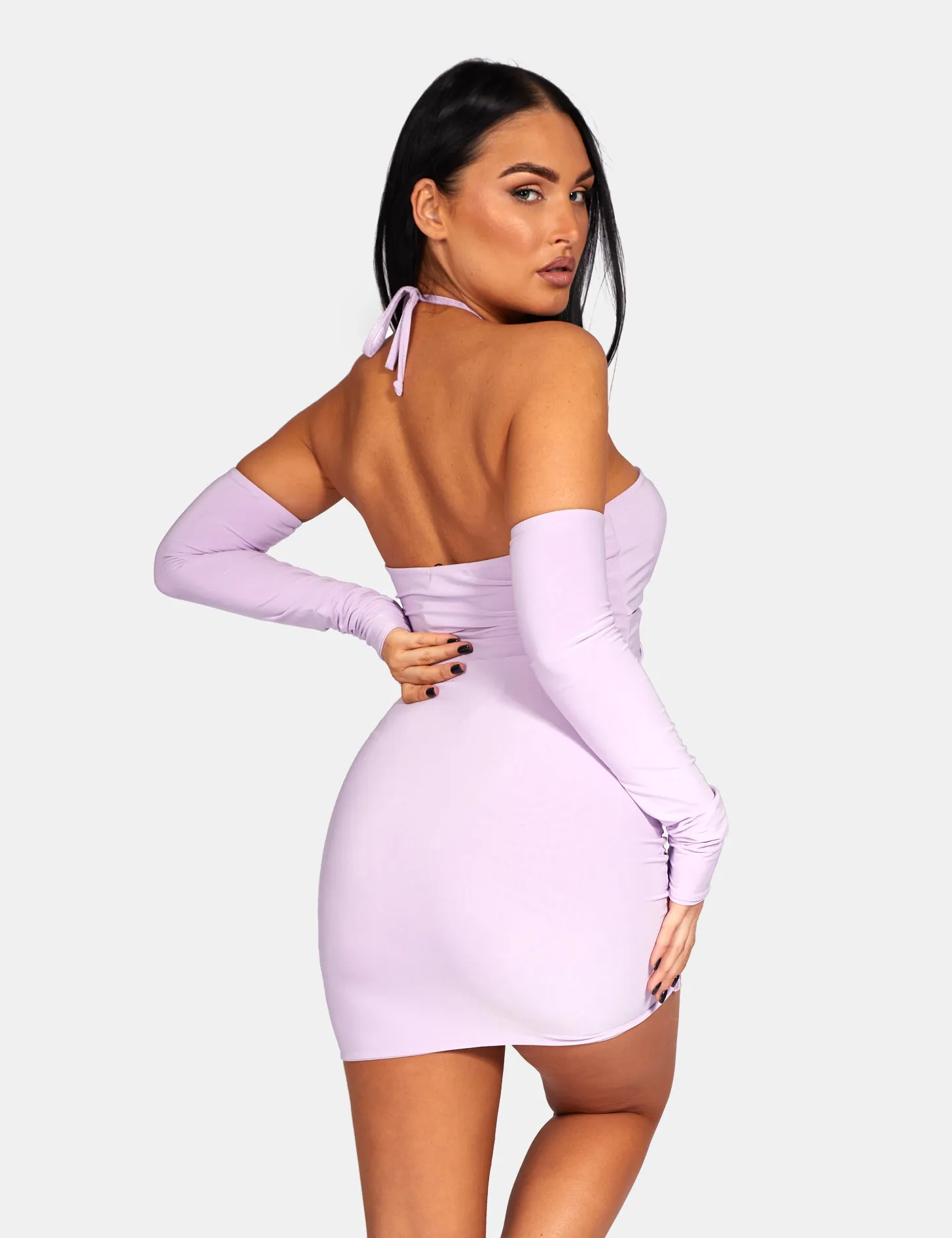 Strappy Cut Away Slinky Dress Lilac sold by Public Desire product image thumbnail 5