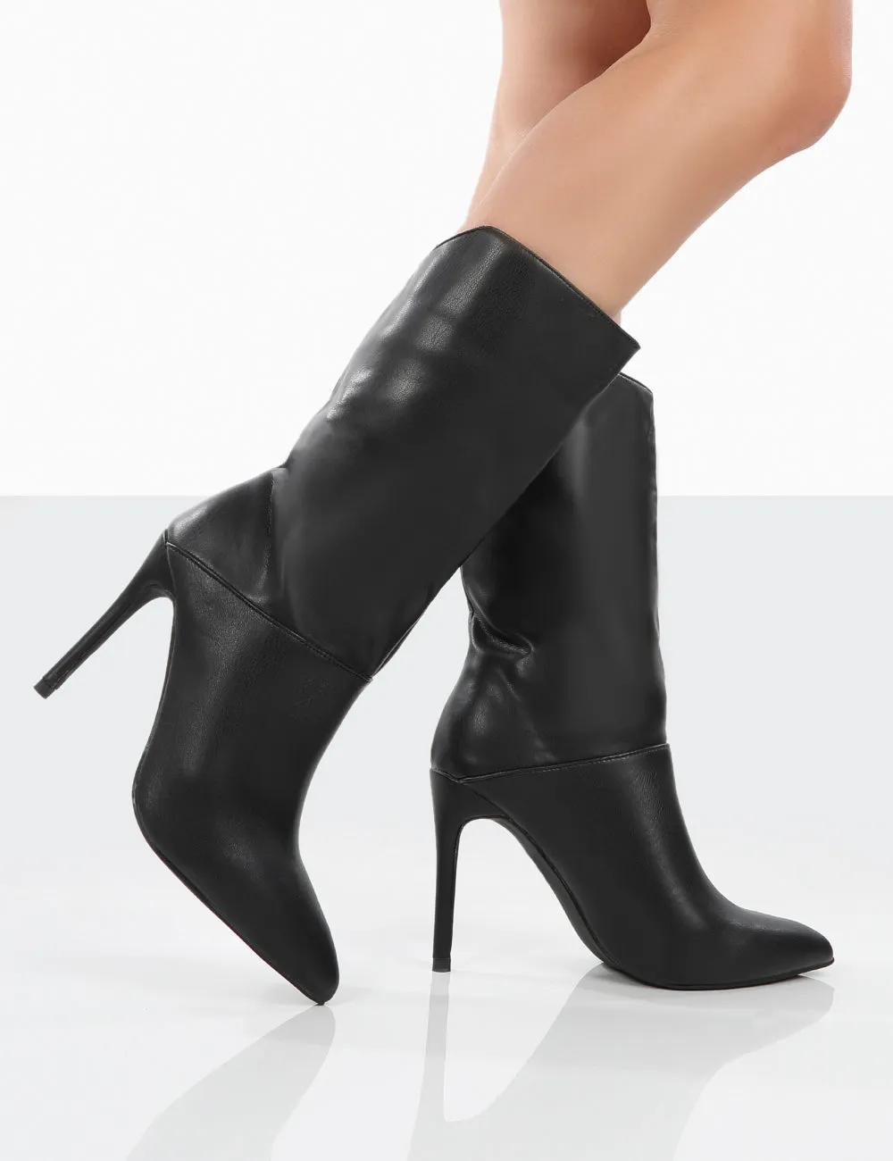 Lisel Black PU Pointed Toe Stiletto Heeled Ankle Boots sold by Public Desire product image thumbnail 4