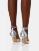 Hypnotize Silver Grain Stud Detail Strappy Stiletto Court Heels sold by Public Desire
