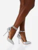 Hypnotize Silver Grain Stud Detail Strappy Stiletto Court Heels sold by Public Desire