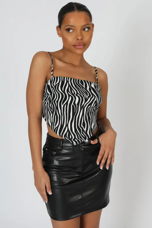 Zebra Print Handkerchief Top made by Public Desire