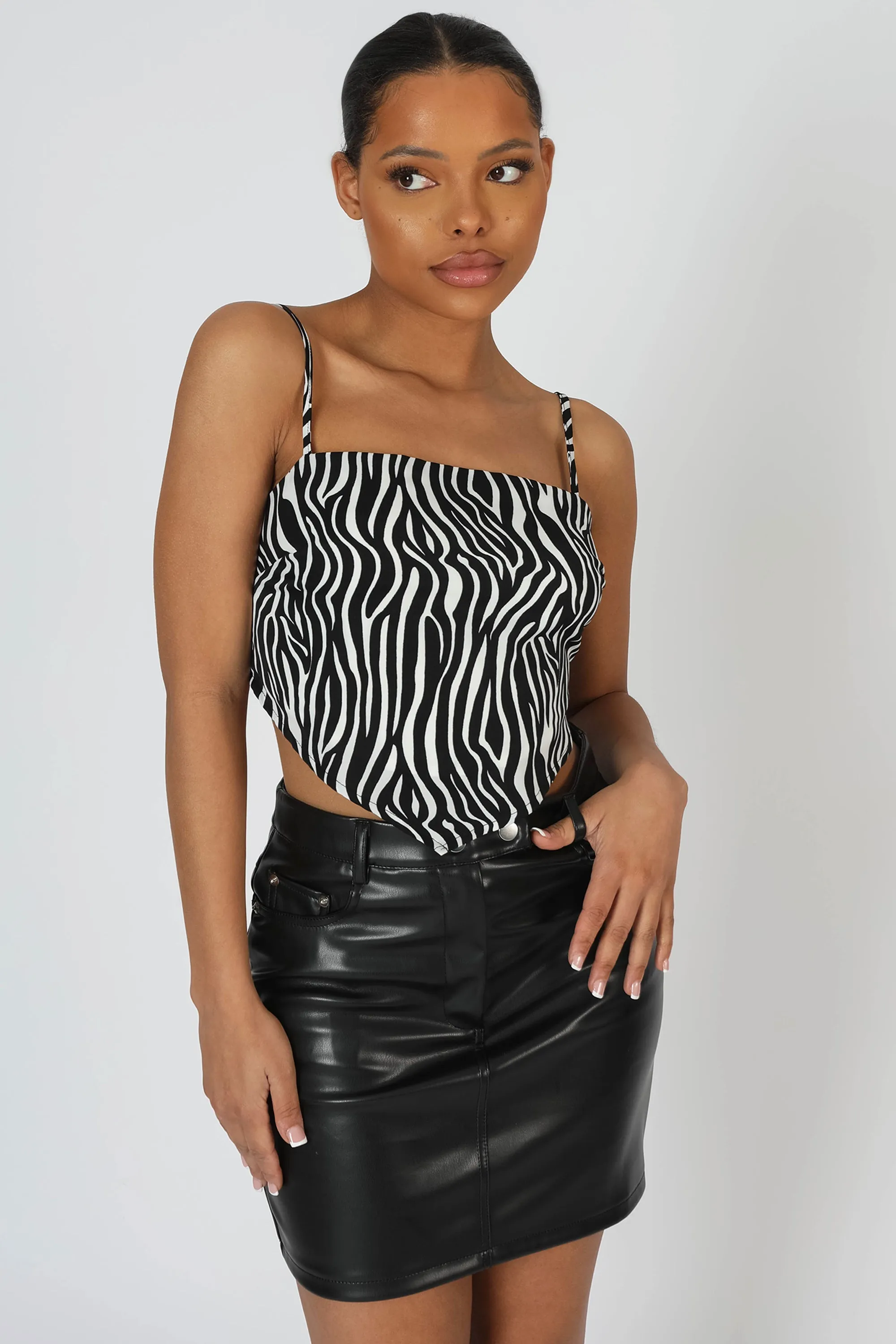 Zebra Print Handkerchief Top sold by Public Desire