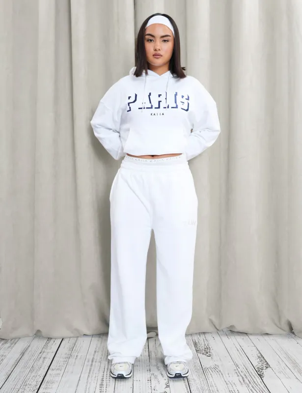 Kaiia Wide Leg Sweat Pants White sold by Public Desire