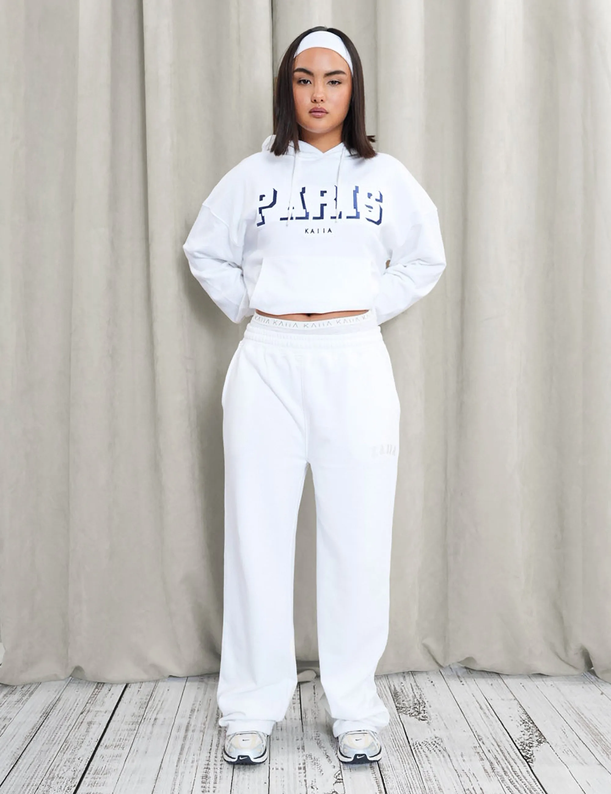 Kaiia Wide Leg Sweat Pants White sold by Public Desire