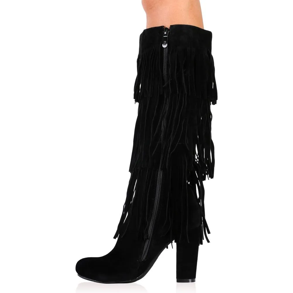 Stella Long Boots In Black Faux Suede sold by Public Desire product image thumbnail 4