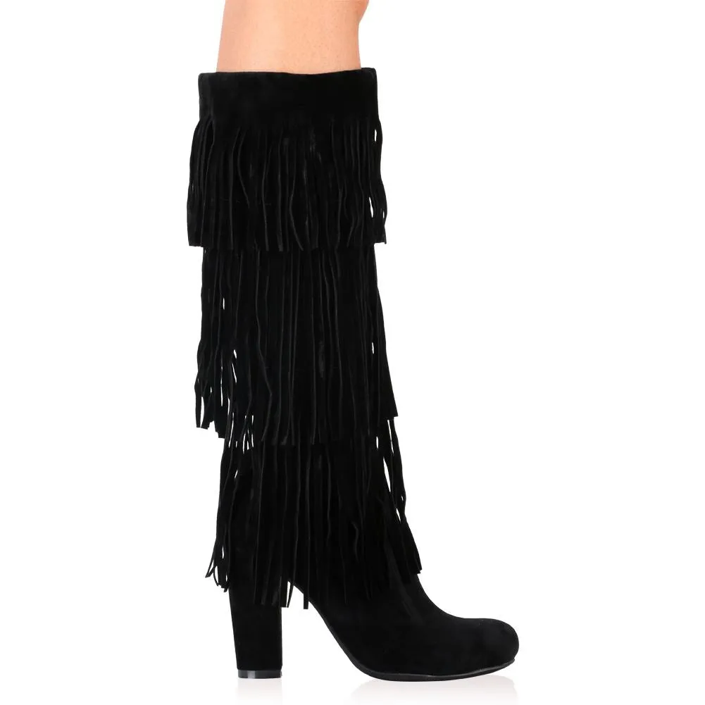 Stella Long Boots In Black Faux Suede sold by Public Desire product image thumbnail 3