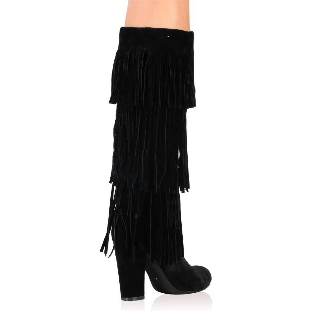 Stella Long Boots In Black Faux Suede sold by Public Desire product image thumbnail 5