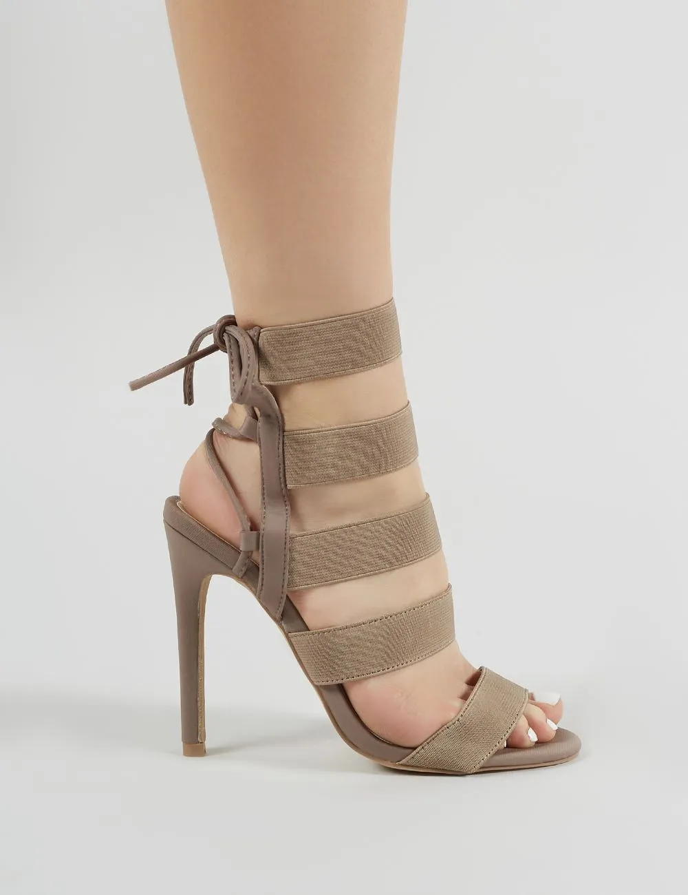 Harper Strappy Stiletto Heels in Taupe sold by Public Desire product image thumbnail 5