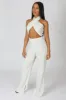 Cross Front Halter Wide Leg Jumpsuit White sold by Public Desire