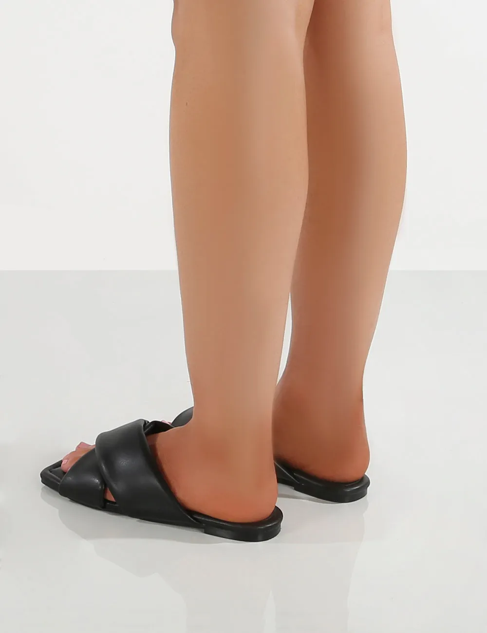 Tropicana Black PU Cross Over Slider Sandals sold by Public Desire product image thumbnail 2
