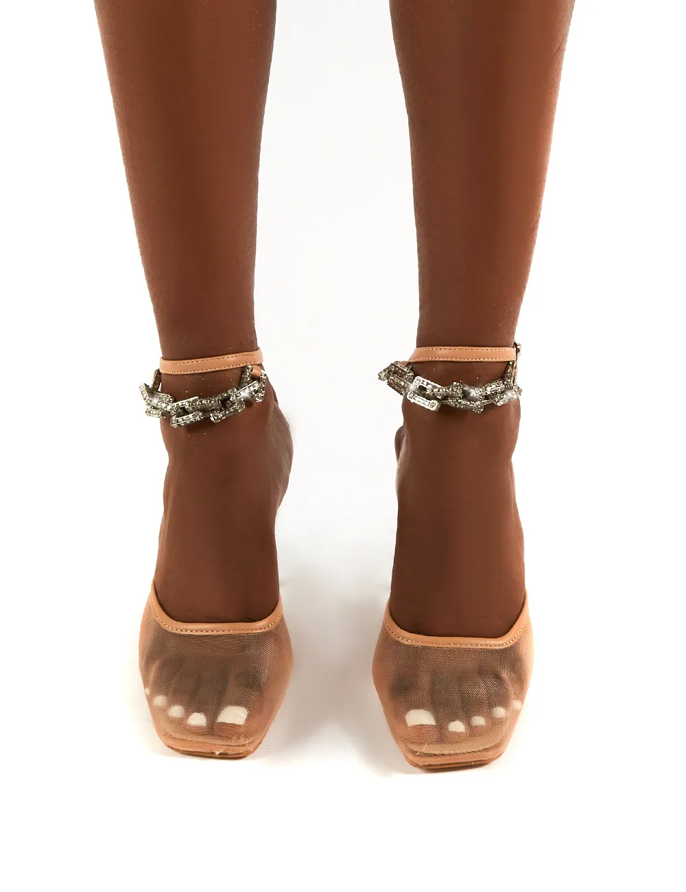 Macie Nude Mesh Anklet Detail Stiletto Heels sold by Public Desire product image thumbnail 3