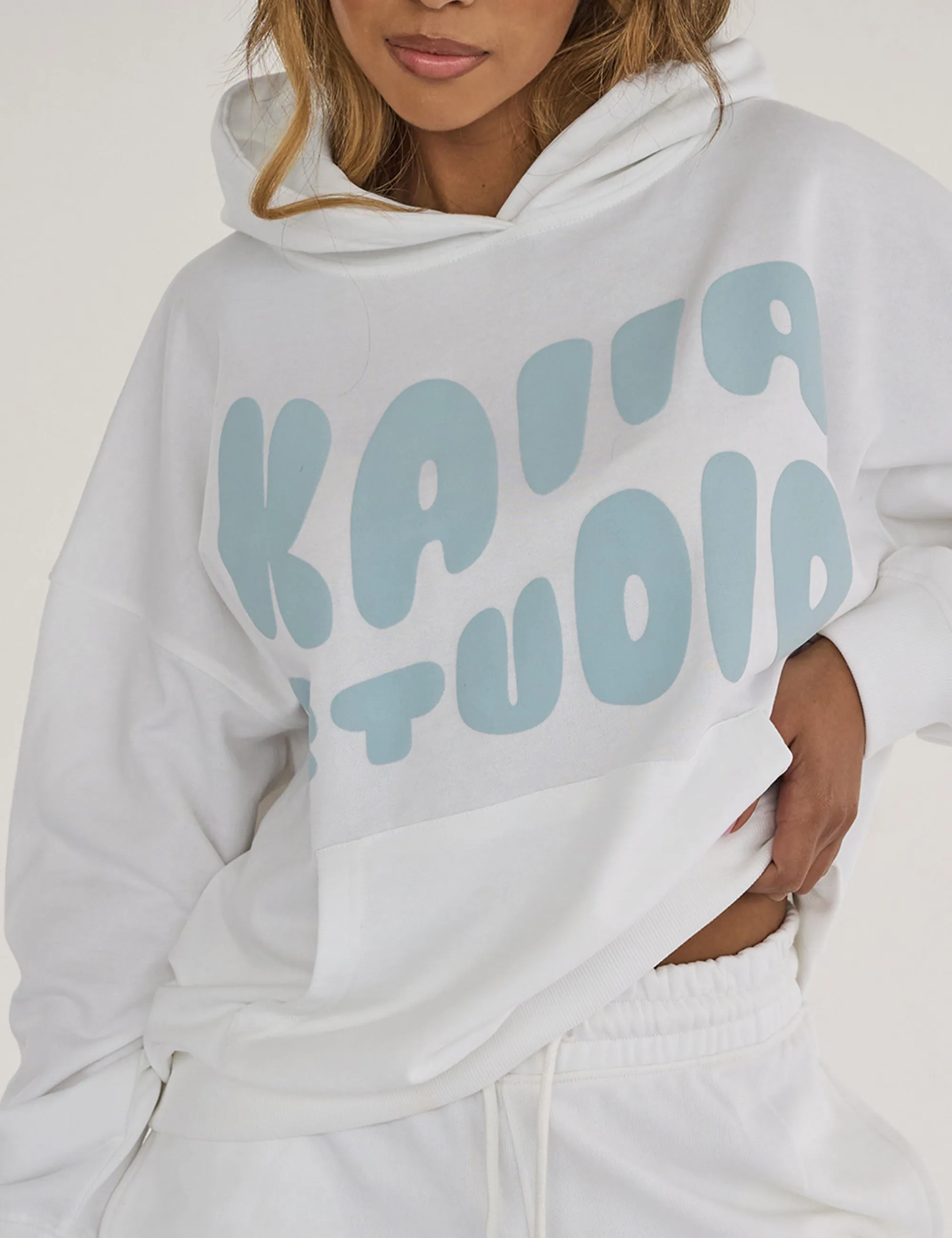 Kaiia Studio Bubble Logo Oversized Hoodie White & Blue sold by Public Desire product image thumbnail 2