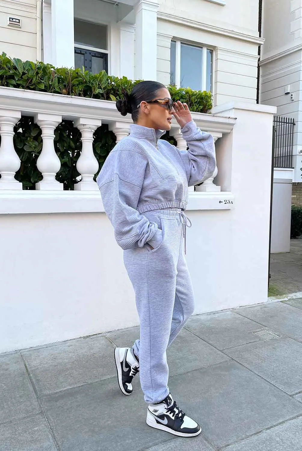 Oversized Rib 90'S Joggers Grey Marl sold by Public Desire