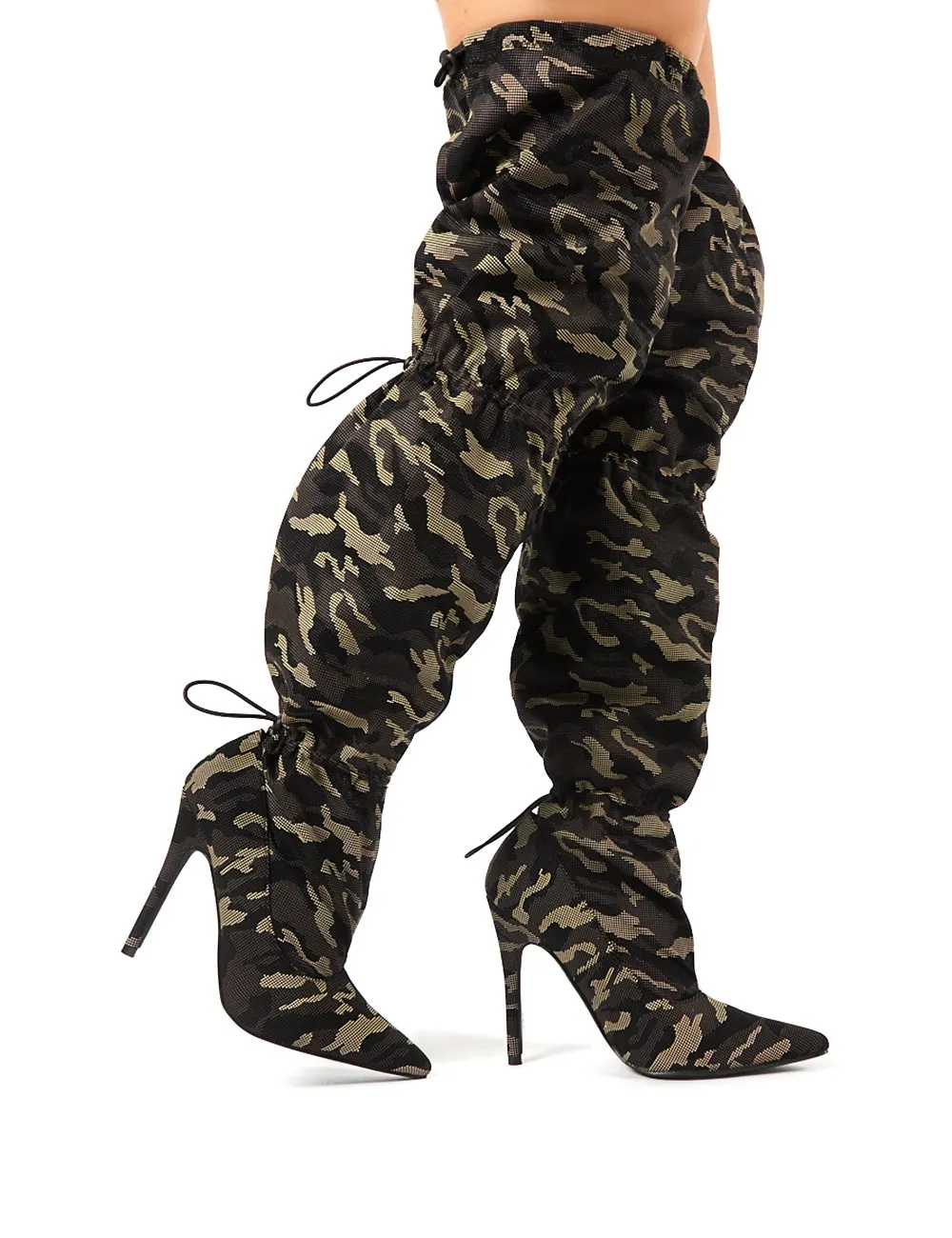 Harem Camo Stiletto Heeled Over the Knee Boots sold by Public Desire product image thumbnail 2