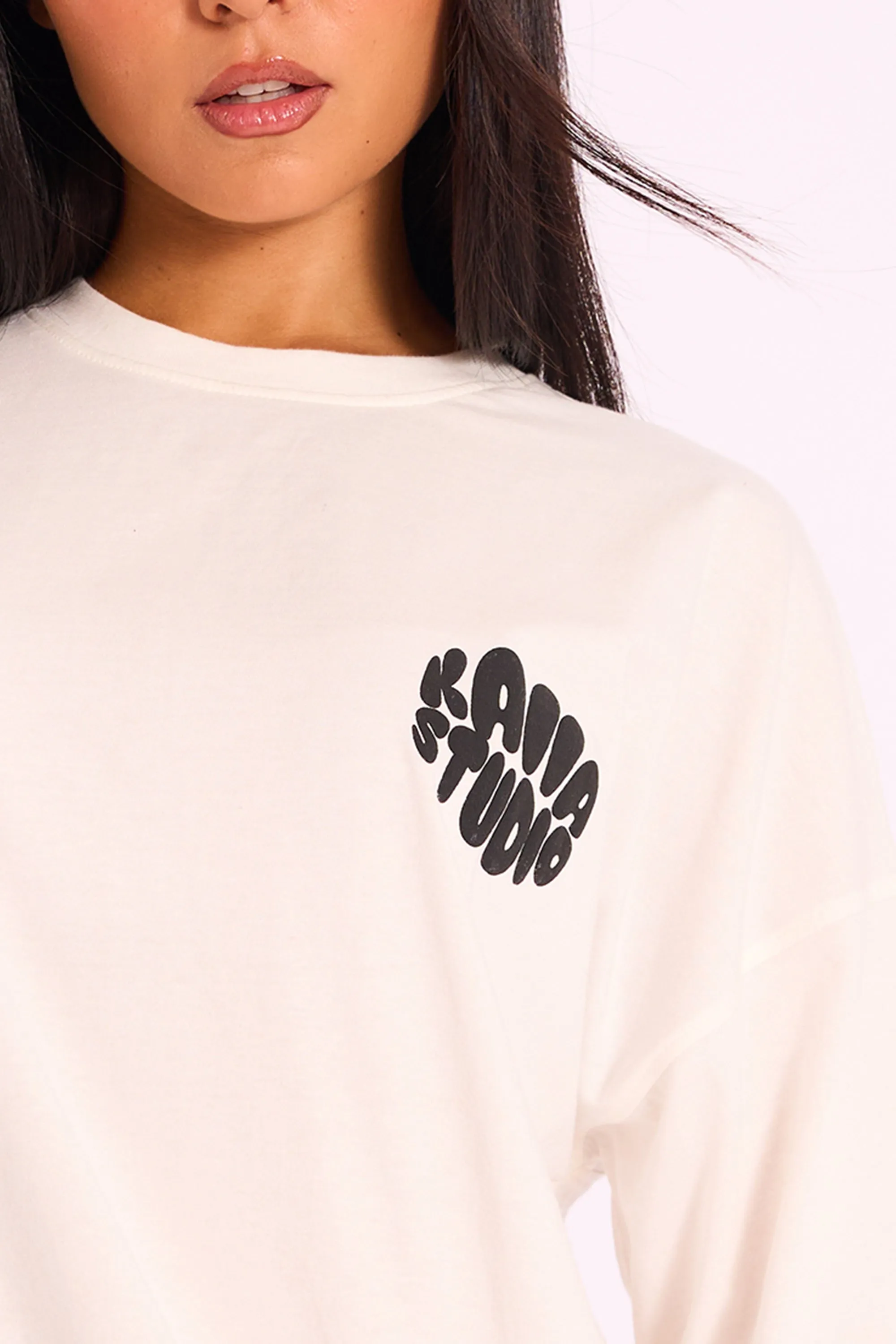 Kaiia Studio Bubble Logo Oversized Tee White & Black sold by Public Desire product image thumbnail 4