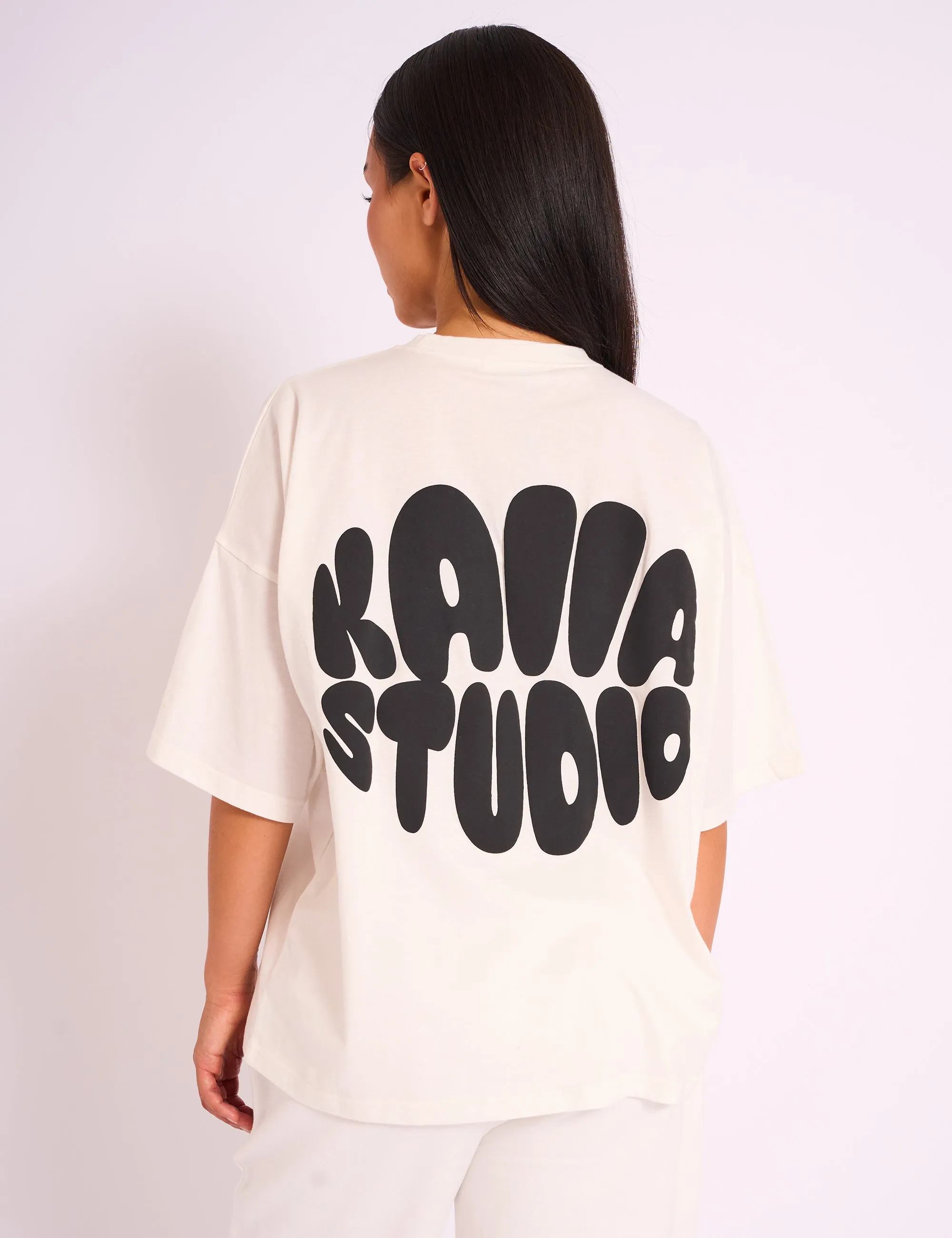 Kaiia Studio Bubble Logo Oversized Tee White & Black sold by Public Desire product image thumbnail 2