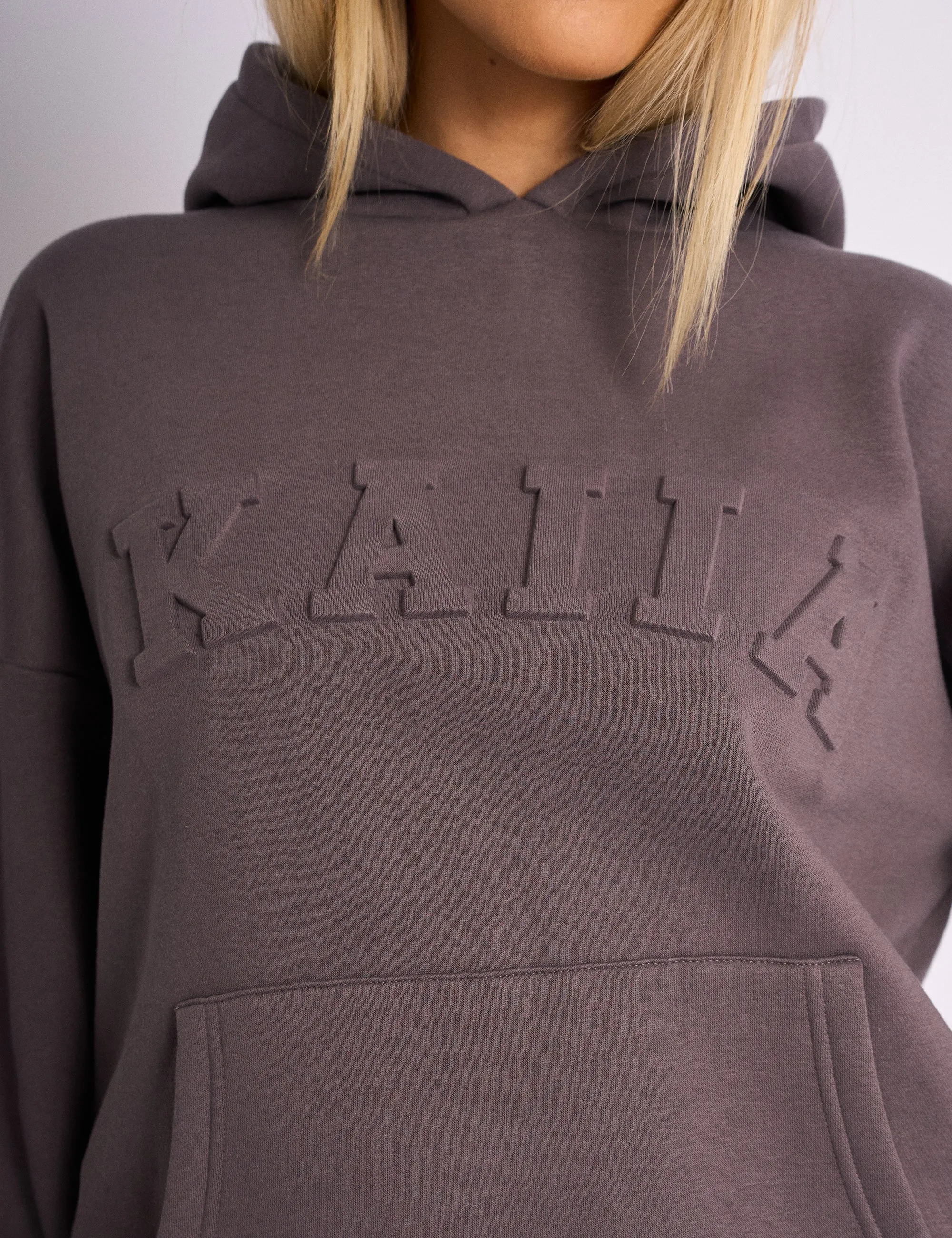 Kaiia Embossed Logo Oversized Hoodie Dark Grey sold by Public Desire product image thumbnail 2