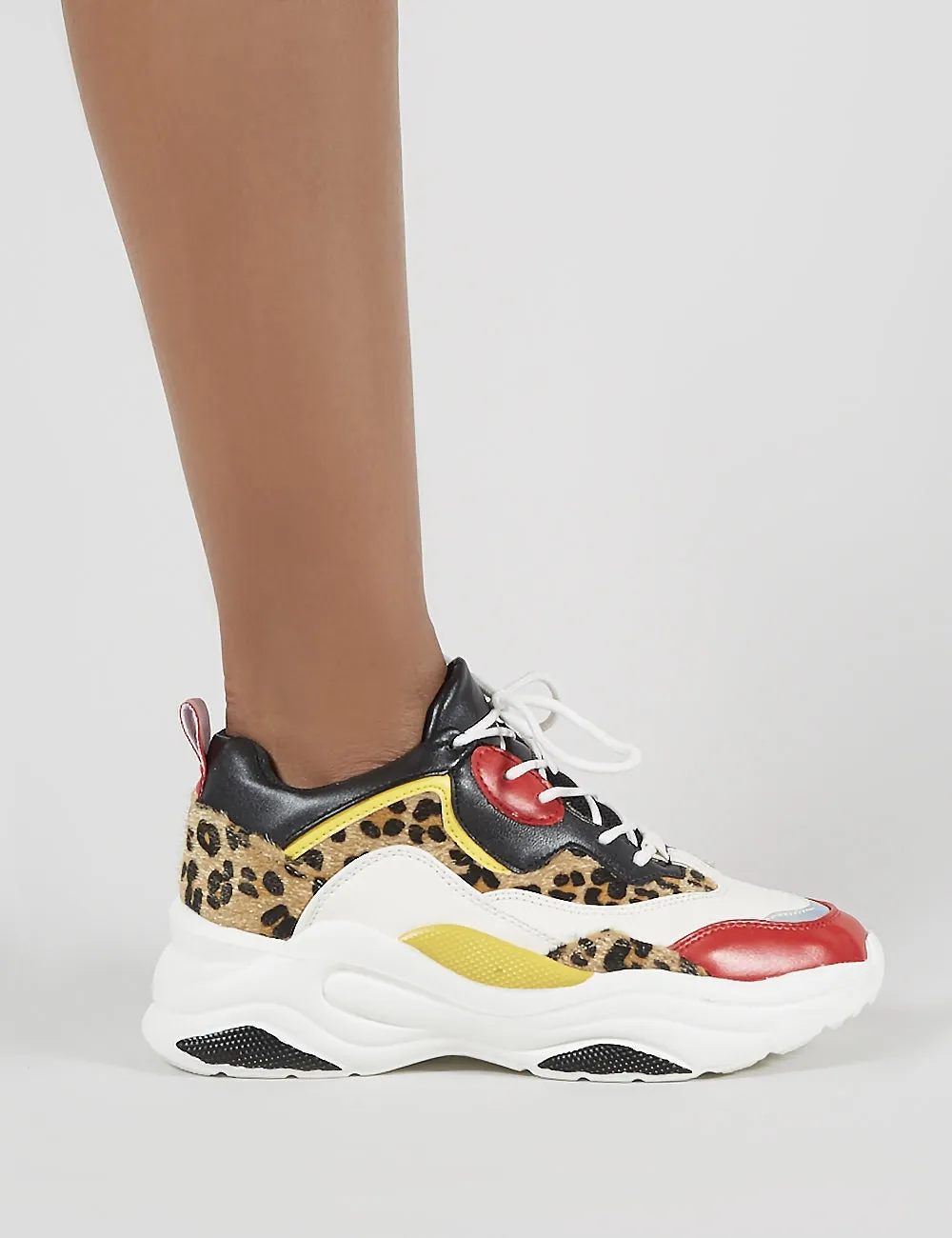 Pounce Chunky Trainers in Colourblock and Leopard Print sold by Public Desire product image thumbnail 5