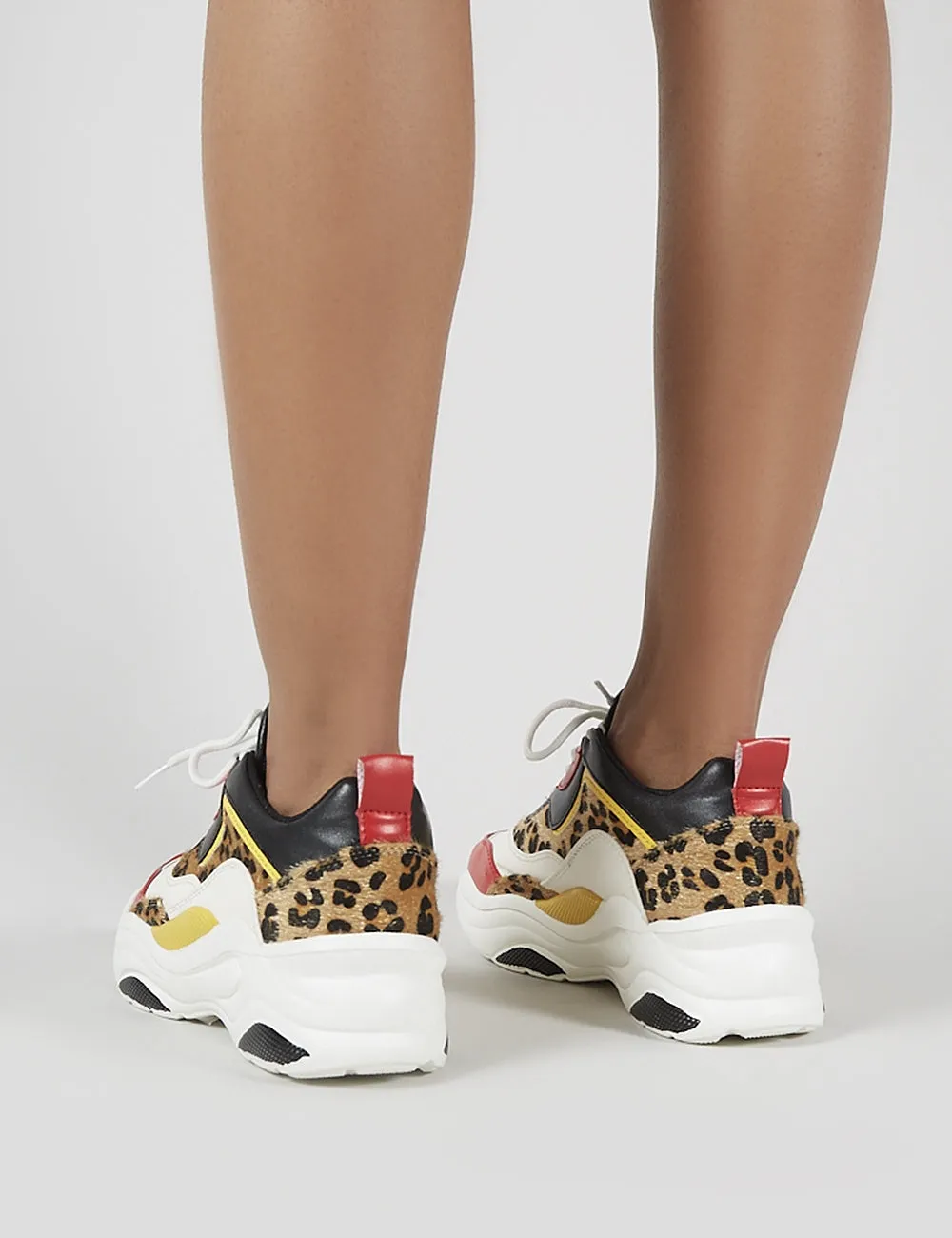 Pounce Chunky Trainers in Colourblock and Leopard Print sold by Public Desire product image thumbnail 2