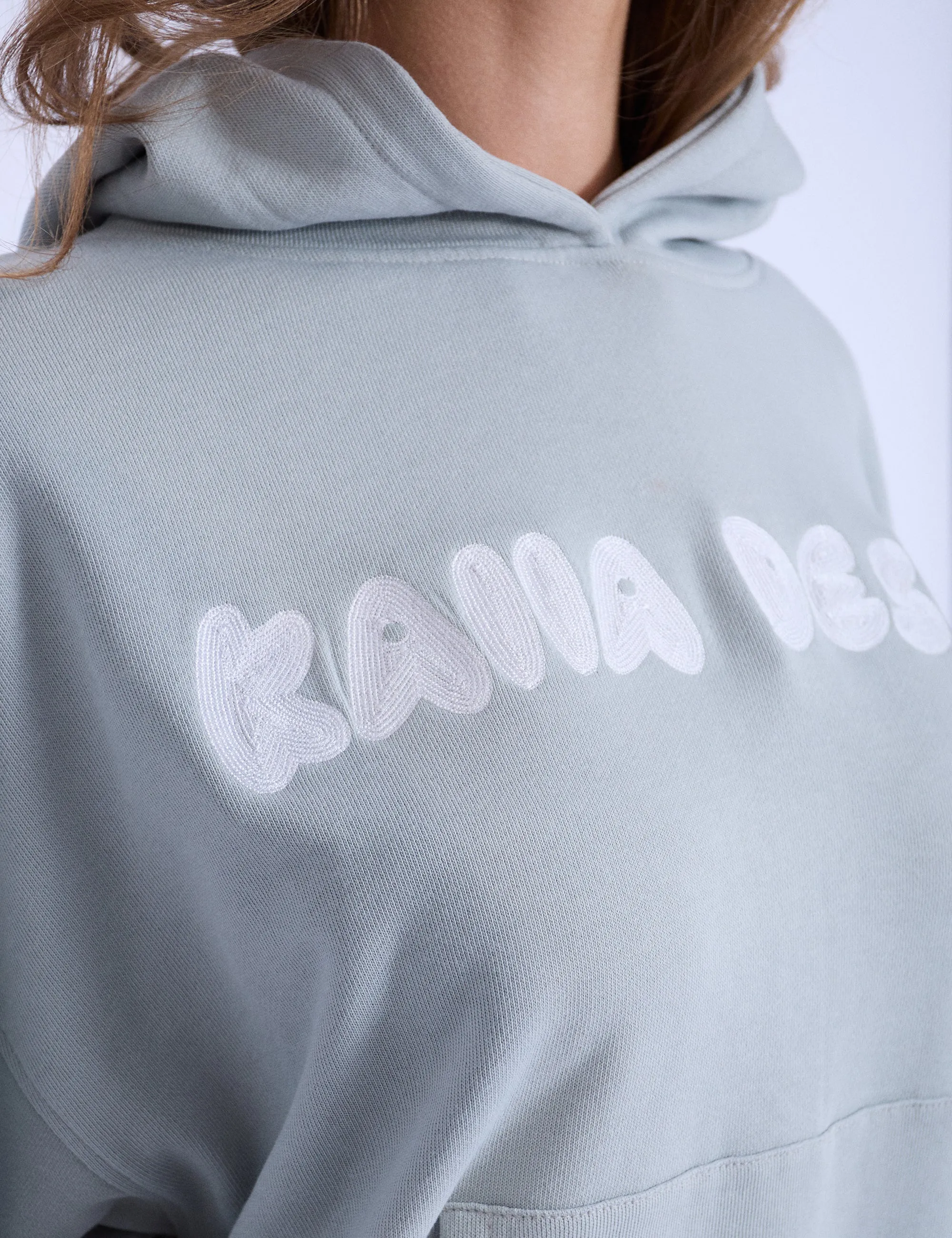 Kaiia Design Embroidered Bubble Logo Oversized Hoodie Foam Blue sold by Public Desire product image thumbnail 2