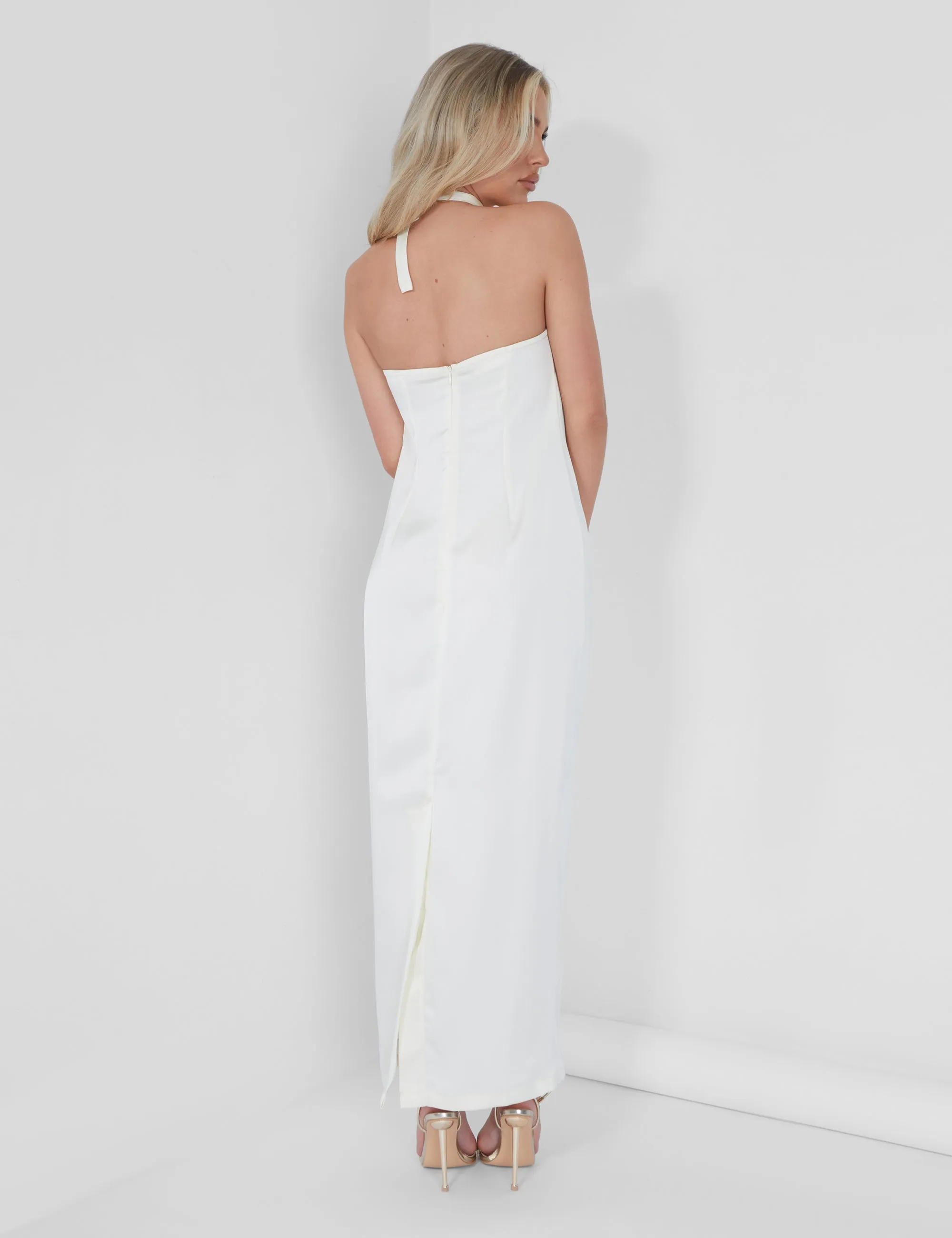 Bandeau Satin Maxi Dress Oyster sold by Public Desire product image thumbnail 2