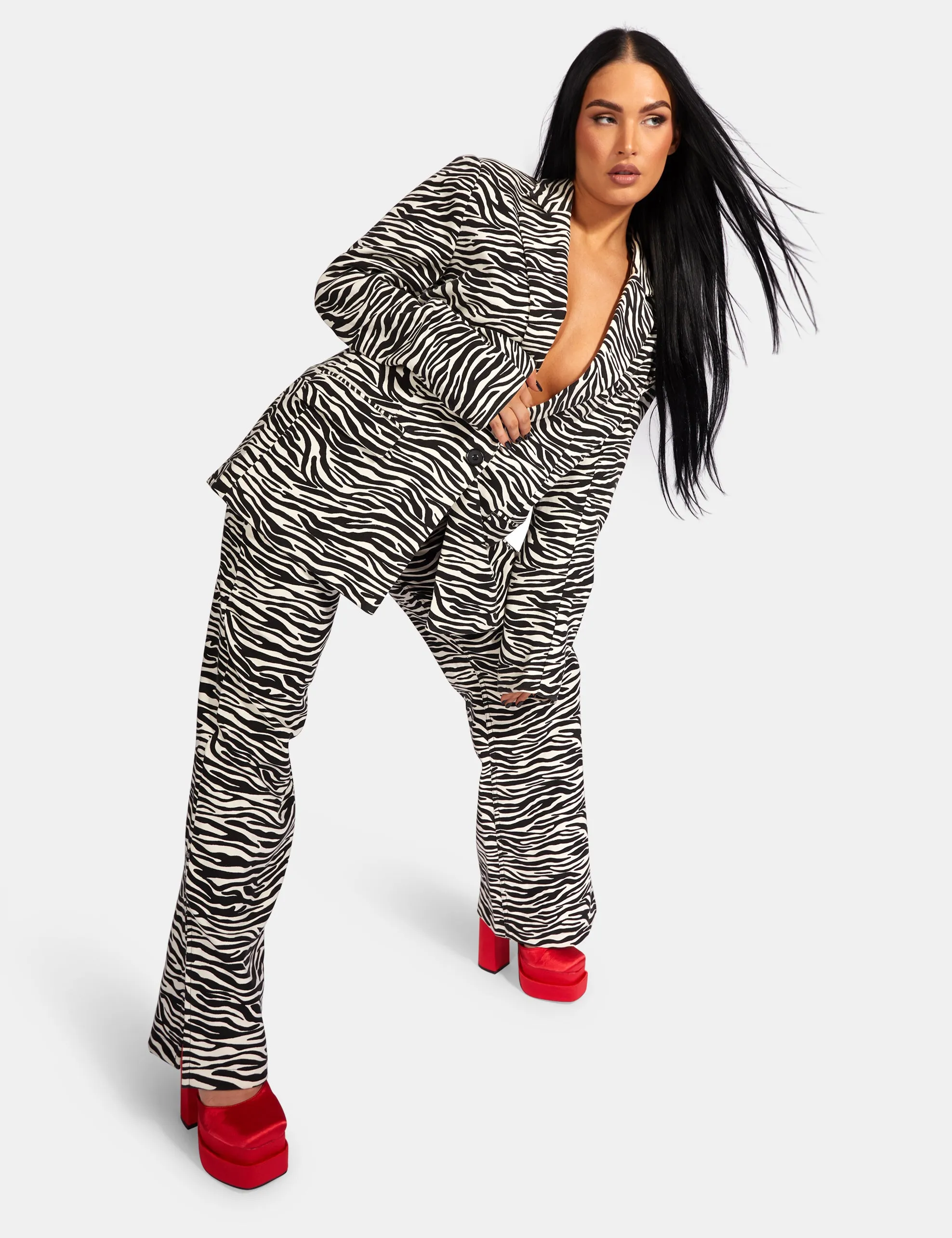 High Waist Wide Leg Trouser Zebra sold by Public Desire