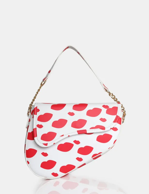The Fox Lip Print Saddle Shoulder Bag sold by Public Desire