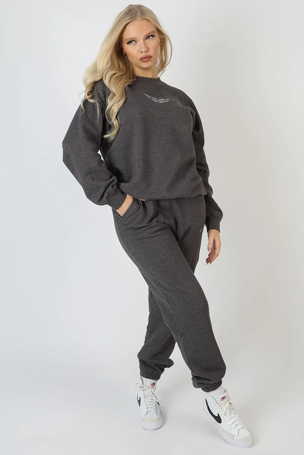 Kaiia Embroidered Joggers Washed Charcoal sold by Public Desire product image thumbnail 3