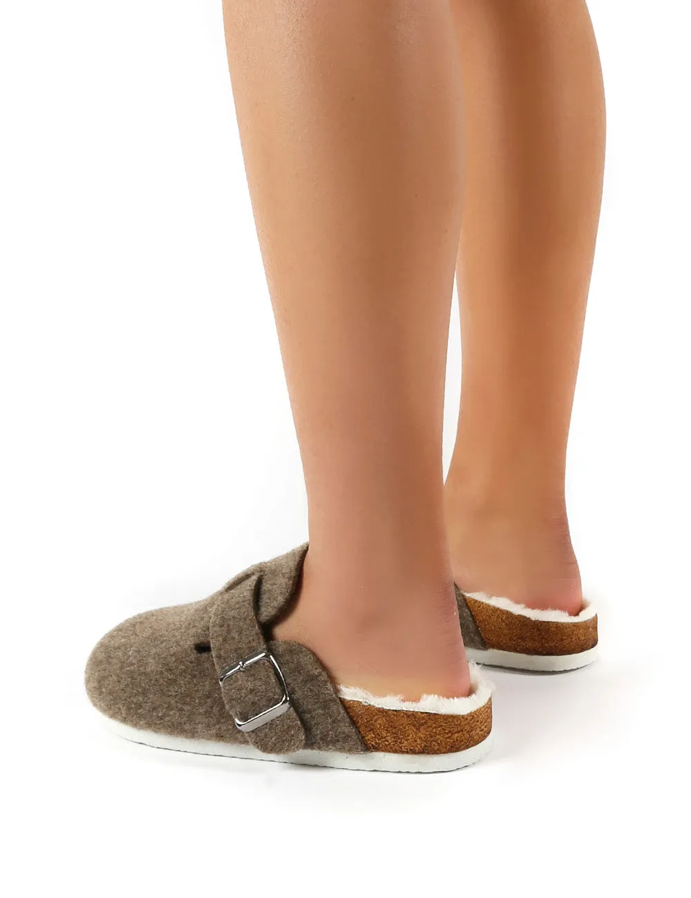 Winona Beige Faux Fur Lined Clog Slippers sold by Public Desire product image thumbnail 2