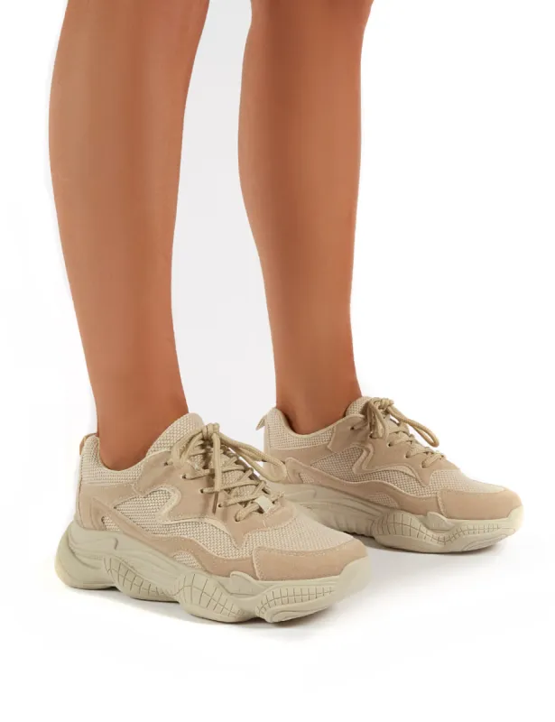 Sprint Sand Chunky Sole Trainers sold by Public Desire