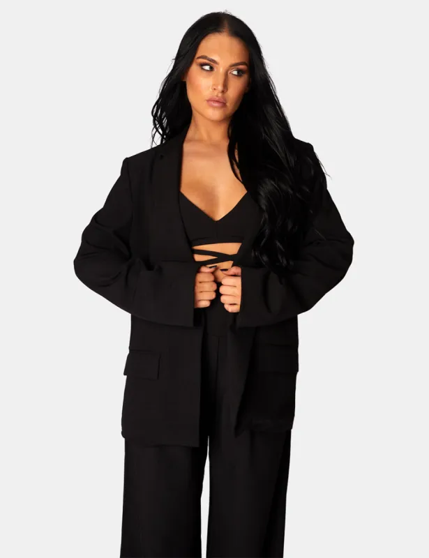 Premium Obi Belt Blazer Black sold by Public Desire