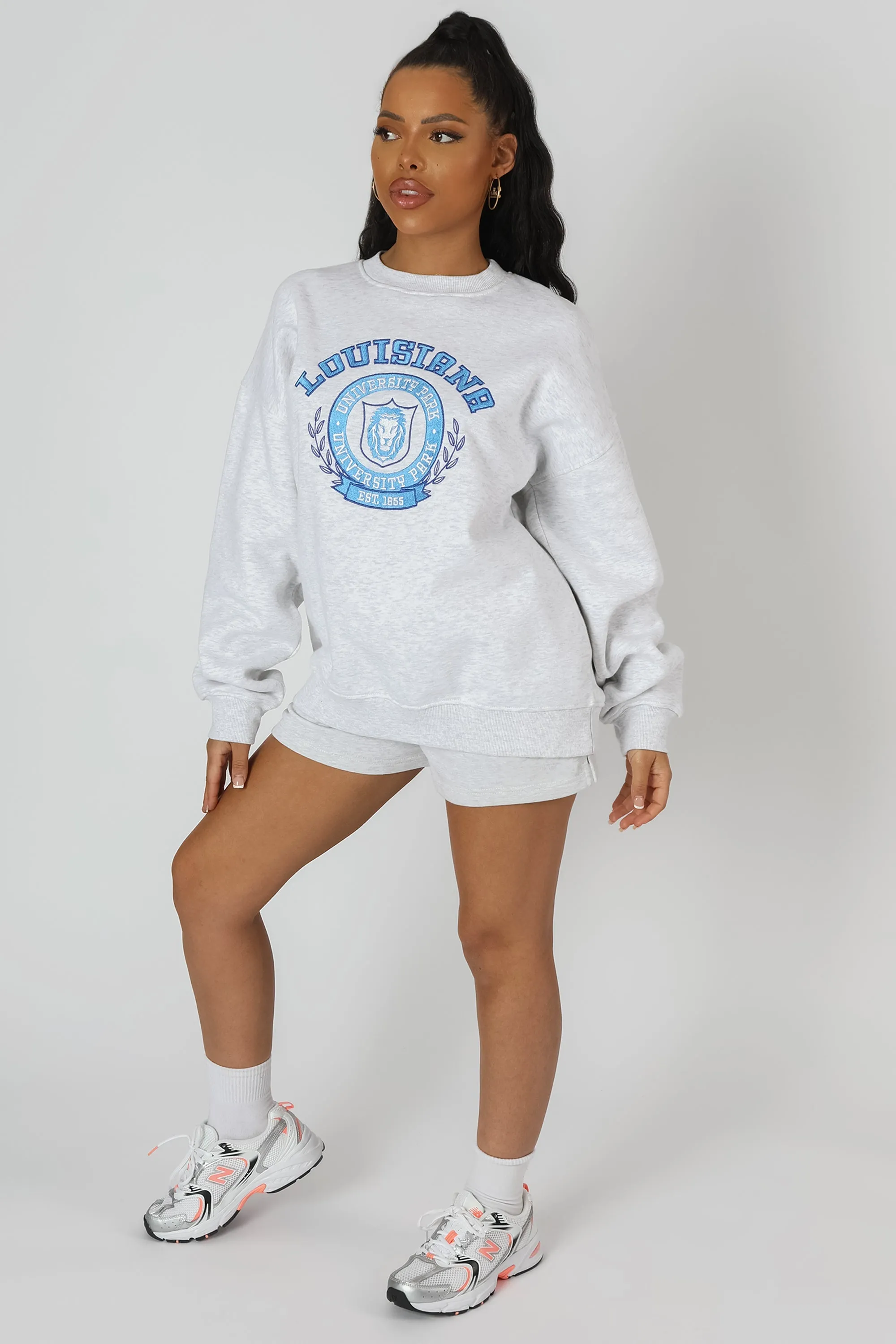 Louisiana Embroidered Sweatshirt Oatmeal Marl sold by Public Desire product image thumbnail 4