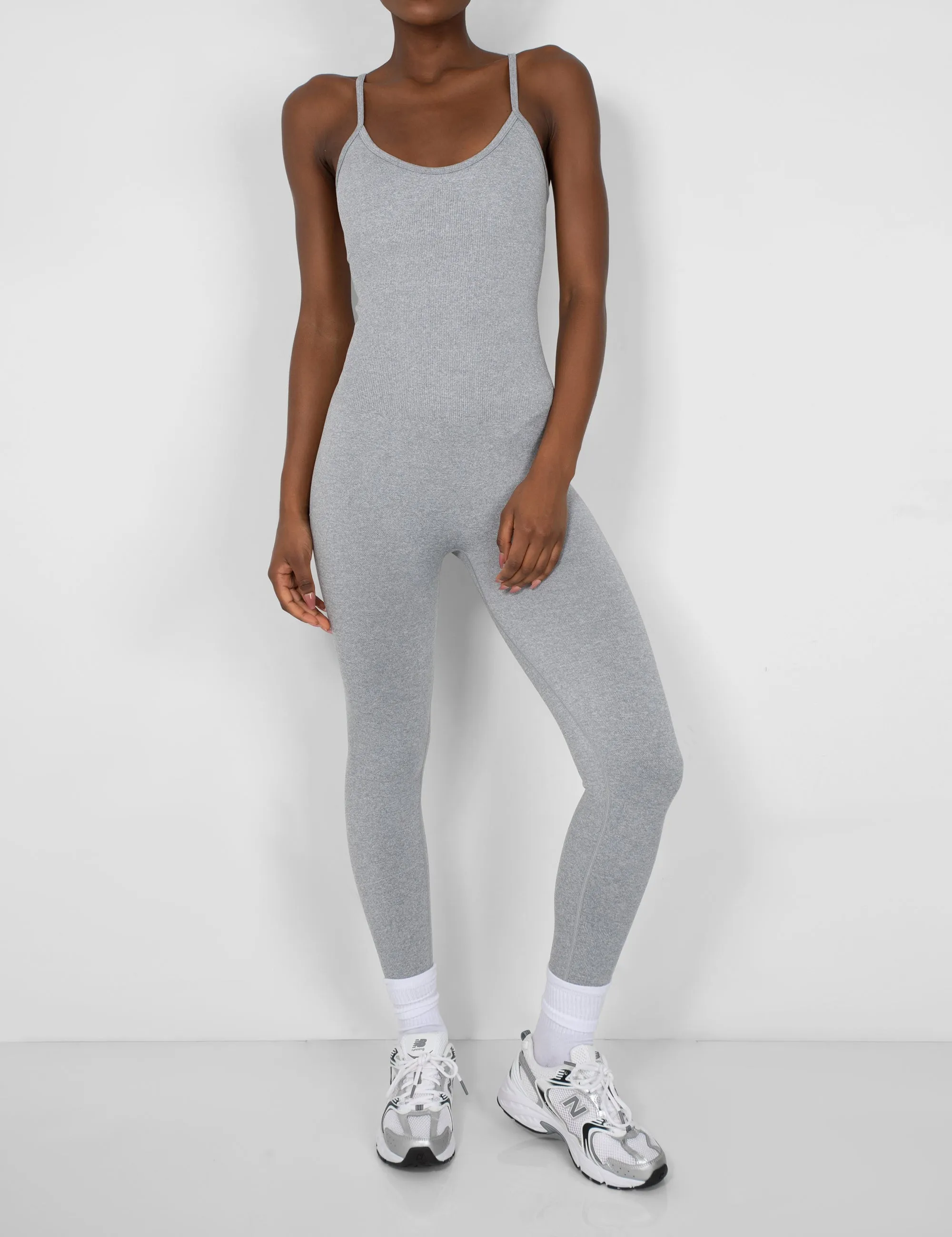 Seamless Unitard Jumpsuit Grey sold by Public Desire
