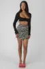 Zebra Print Mini Skirt Black sold by Public Desire