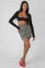 Zebra Print Mini Skirt Black sold by Public Desire