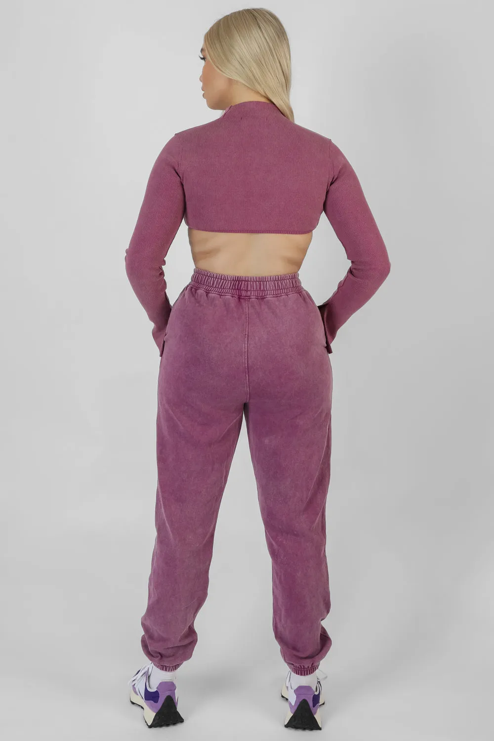 Athleisure High Neck Underbust Top Purple sold by Public Desire product image thumbnail 3