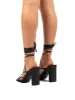 Kind Black Lace Up Strappy Block Heels sold by Public Desire