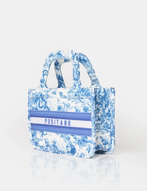 The Positano Blue Mini Canvas Tote Bag sold by Public Desire