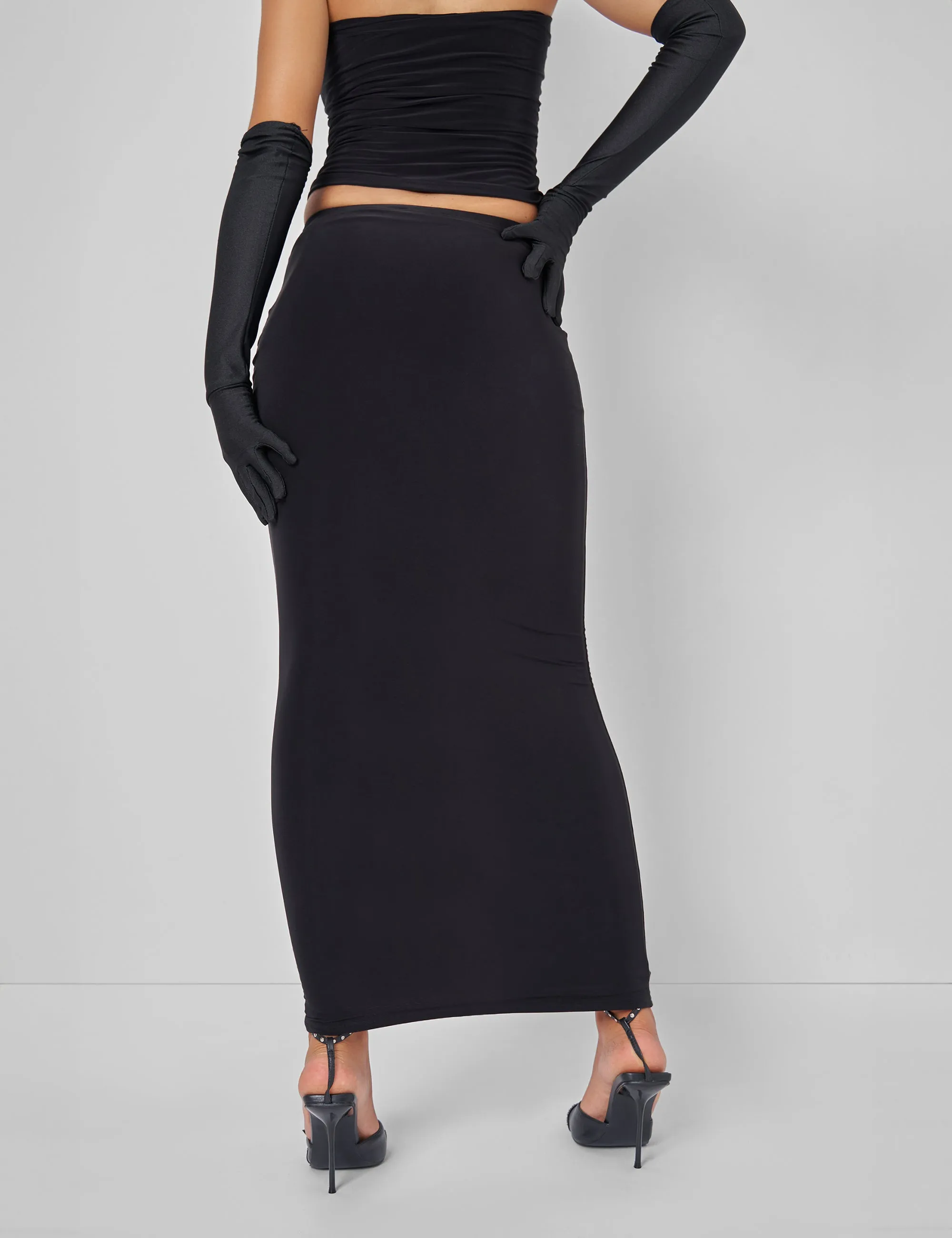 Public Desire Lace High Split Maxi Skirt Co-ord in Black sold by Public Desire product image thumbnail 5