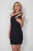 Scrunch One Shoulder Cut Out Mini Beach Dress Black sold by Public Desire