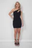 Scrunch One Shoulder Cut Out Mini Beach Dress Black sold by Public Desire