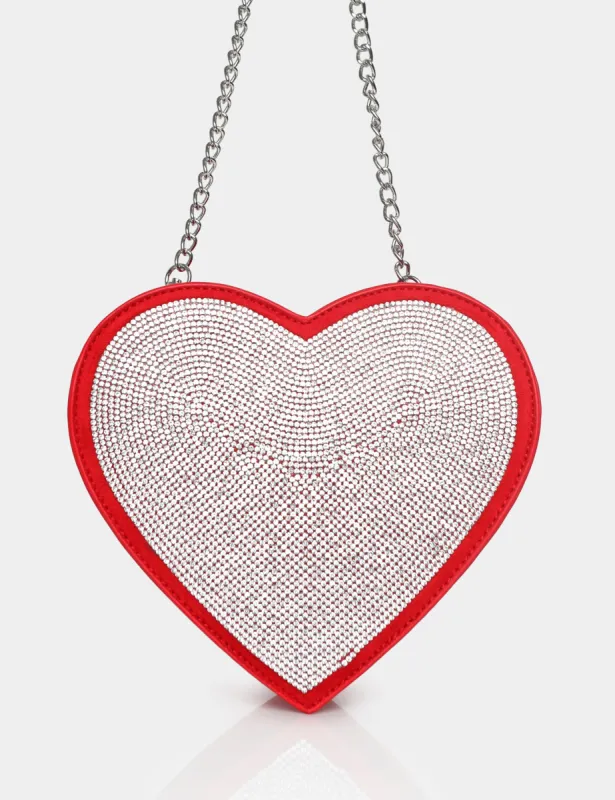 The Phillippa Red PU Diamante Bag sold by Public Desire