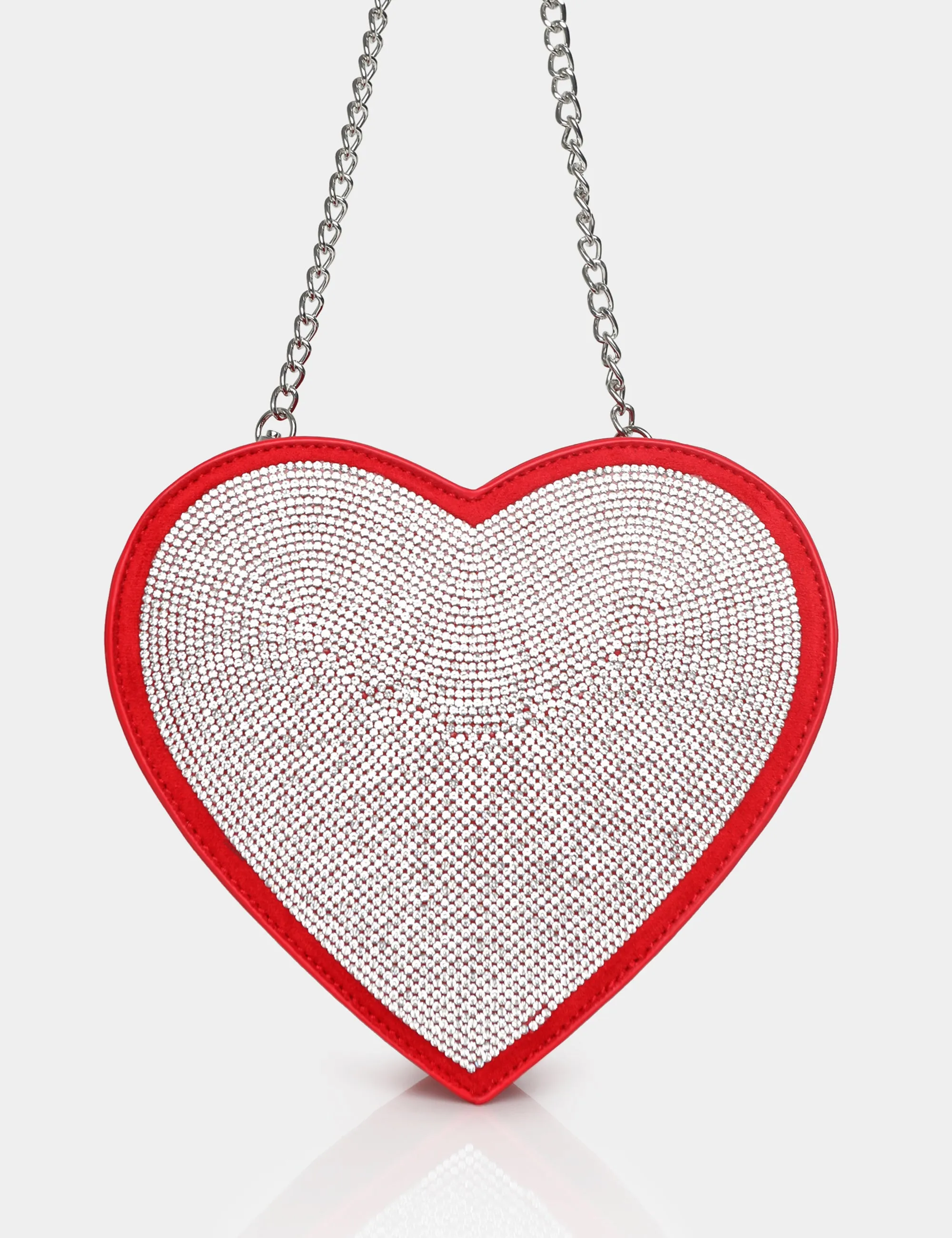 The Phillippa Red PU Diamante Bag sold by Public Desire