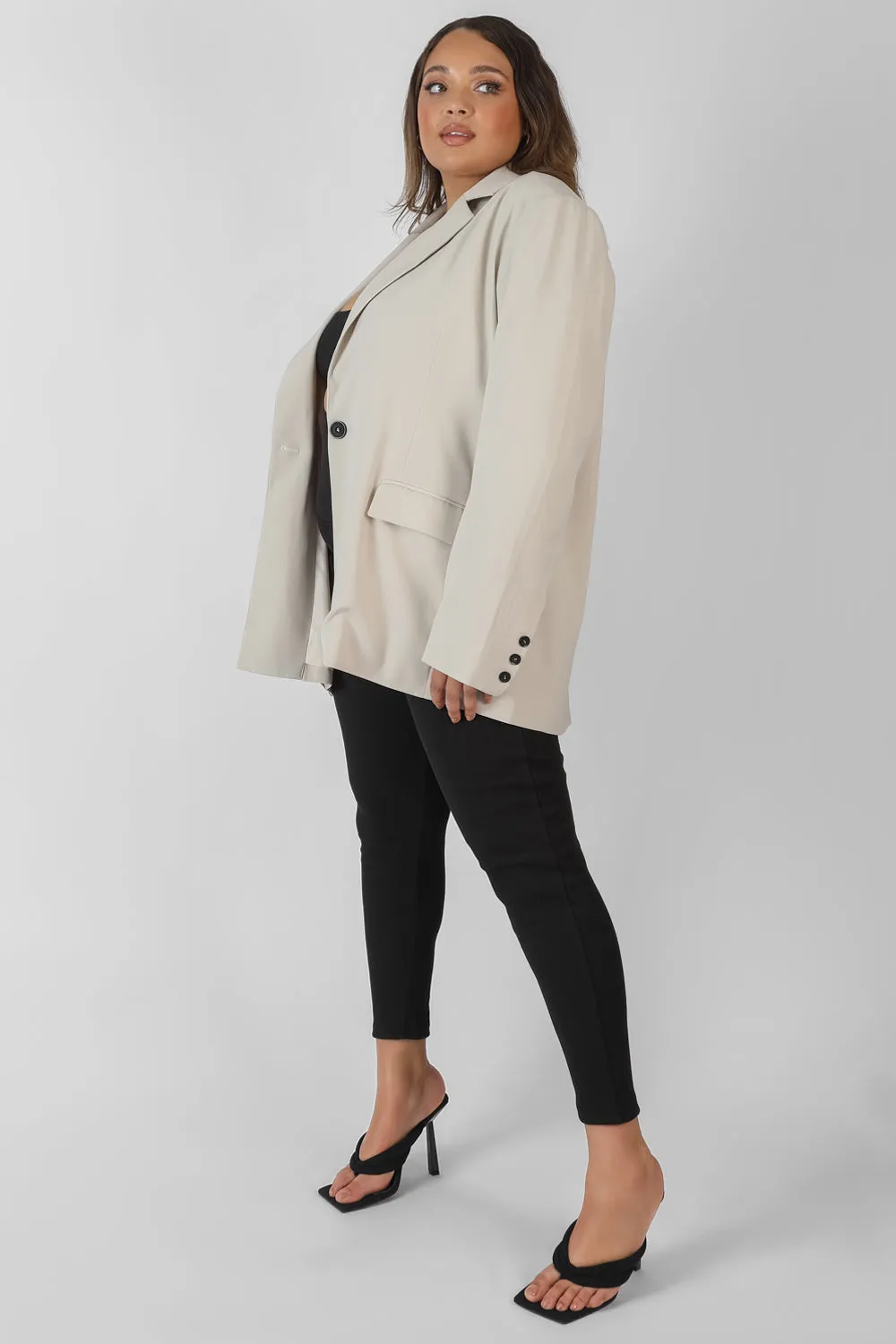 Curve Relaxed Blazer Stone sold by Public Desire product image thumbnail 3